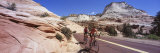Two People Cycling on the Road  Zion National Park  Utah  USA