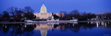 Reflection of a Government Building in Water  Capitol Building  Washington DC  USA