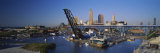 Boats in a River  Cleveland  Ohio  USA