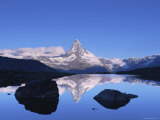 Panoramic View of the Matterhorn Across Lake  Zermatt  Switzerland