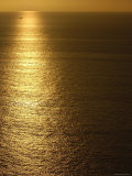Fishing Boat in Distance on Sea at Sunset  Manabi Province  Ecuador