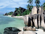 Rocky Coast and Beach  La Digue  Anse Source D'Argent  Seychelles