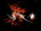 This Artist's Concept Illustrates One Possible Answer to the Puzzle of the Giant Galactic Blobs