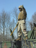 US Marine Corps Sergeant Gives the Thumbs up to the Helicopter Support Team