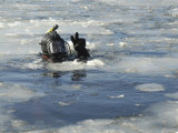 US Navy Diver Signals He is Okay During a Training Mission in the Icy Thames River