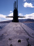 Bow and Sail View of USS Kamehameha  SSN 642  on the Surface off the Coast of Oahu  Hawaii