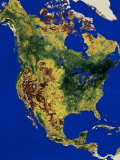 Topographic View of North and Central America