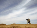 US Army Sergeant Provides Security During a Patrol of the Riyahd Village in Iraq