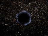 Artist's View of a Black Hole in a Globular Cluster