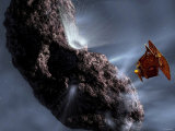 Artist's Concept of Deep Impact's Encounter with Comet Tempel 1