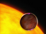 Shows a Dramatic Close-Up of the Extrasolar Planet XO-1B Passing in Front of a Sun-Like Star