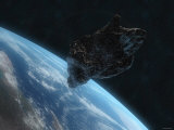 Asteroid in Front of the Earth