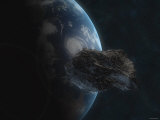 Asteroid in Front of the Earth