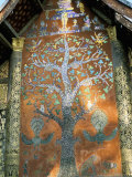 Glass Mosaic of Tree of Life on Wall of the 16th Century Sim  Wat Xiang Thong  Luang Prabang  Laos