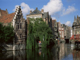 Gabled Buildings with Distorted Facade of Bricks  North of the Centre of Ghent  Belgium