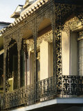 Wrought Ironwork on Balcony  French Quarter  New Orleans  Louisiana  USA