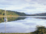 Yacht on Loch Feochan in Autumn  Argyll and Bute  Scotland  United Kingdom