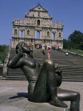Statue and St Paul's Cathedral  Macau  China