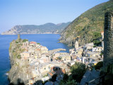 Village of Vernazza  from the East  Cinque Terre  Unesco World Heritage Site  Liguria  Italy