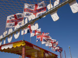 Funfair Flags on Beach  Selsey Bill  Sussex  England  United Kingdom