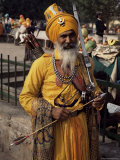 Sikh Man in Ceremonial Dress  Bangla Sahib Gurdwara  Delhi  India
