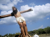 Crucifixion  Christ of Calvary  Easter Procession  Morionnes  Island of Marinduque  Philippines