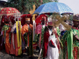 Procession for Christian Festival of Rameaux  Axoum (Axum) (Aksum)  Tigre Region  Ethiopia  Africa