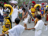 Christ of Calvary in Easter Procession  Morionnes  Island of Marinduque  Philippines