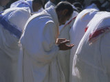 Christian Men at Prayer During Mass in the Church at Woolisso  Shoa Province  Ethiopia