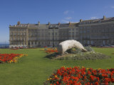 Flower Beds at the Royal Crescent  Seafront  Whitby  North Yorkshire  Yorkshire  England