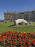 Flower Beds at the Royal Crescent  Seafront  Whitby  North Yorkshire  Yorkshire  England