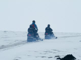 Skidooing on Langjokull Glacier  Iceland  Polar Regions