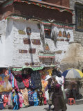Market Stall in Front of Traditional Tibetan Architecture  Barkhor  Lhasa  Tibet  China