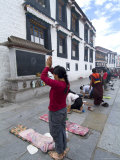 Worshipper  Jokhang Temple  the Most Revered Religious Structure in Tibet  Lhasa  Tibet  China