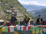 Selling Prayer Flags  Ganden Monastery  Near Lhasa  Tibet  China