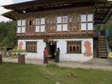 Phallus Symbols on House to Ward off Evil Spirits  Bumthang Valley  Bhutan