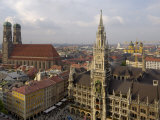 Neues Rathaus and Marienplatz from the Tower of Peterskirche  Munich  Germany