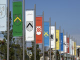 Pennants in Eyre Square Representing the Tribes of Galway  County Galway  Connacht  Ireland