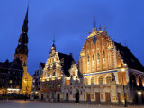 House of the Blackheads at Night  Town Hall Square  Ratslaukums  Riga  Latvia  Baltic States