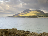 Croagh Patrick Mountain and Clew Bay  from Old Head  County Mayo  Connacht  Republic of Ireland