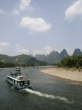 Cruise Boats on Li River  Between Guilin and Yangshuo  Guilin  Guangxi Province  China
