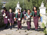 Bhutanese Children Going to School  Paro  Bhutan