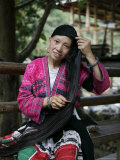 Woman of Yao Minority (Longhair Tribe)  Longsheng Terraced Ricefields  Guilin  China