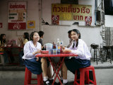 School Girls at Lunch Break  Bangkok  Thailand  Southeast Asia