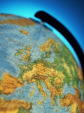 Close-Up of the Continent of Europe on a World Globe