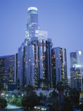 Skyscrapers in the City at Night  Los Angeles  California  USA