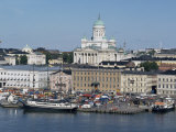 Harbour with Lutheran Cathedral Rising Behind  Helsinki  Finland  Scandinavia