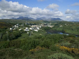 Clifden and the Twelve Pins or Benna Beola Mountains  County Galway  Connacht  Eire