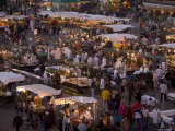 Food Stalls in the Evening  Djemaa El Fna  Marrakesh  Morocco  North Africa  Africa
