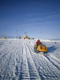 Snow Vehicle and Tracks  Siple II Station  the Main Base is 40Ft Below Surface  Antarctica